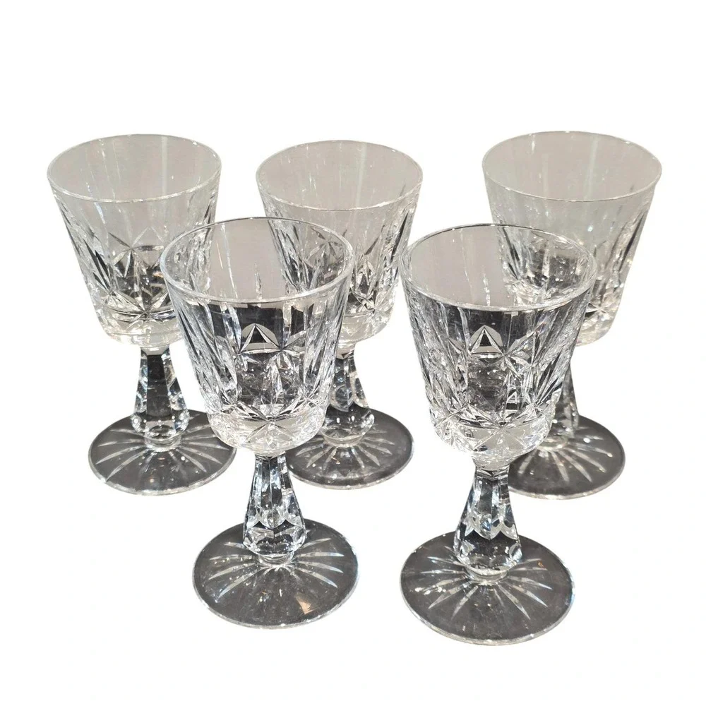 Waterford Rosslare Crystal Wine Glasses Port‎ Cordial Sherry Set of 5